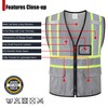 HATAUNKI Reflective Safety Vest for Men Women with Multi-Function Pockets