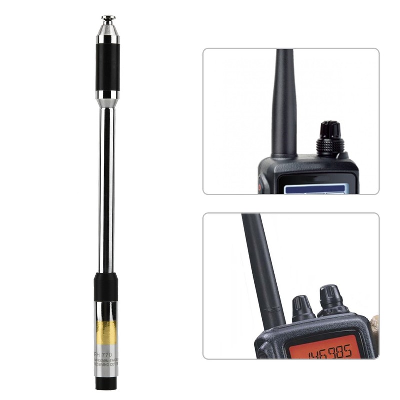 RH770 SMA Male Dual Band 144/430MHz Telescopic Handheld Walkie Talkie