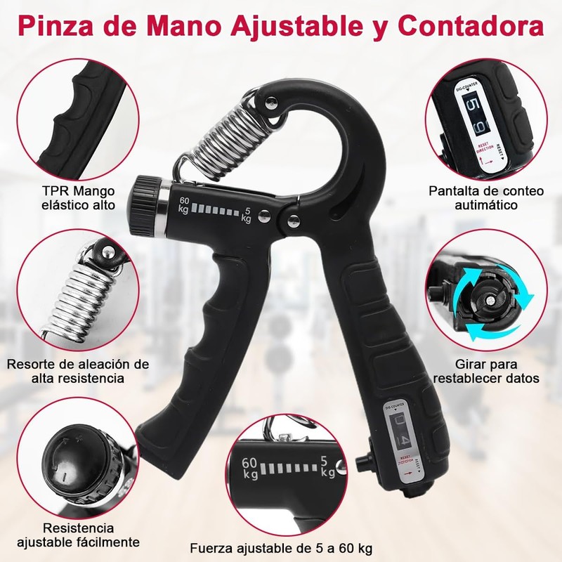 Ejercitador de Mano 6 en 1, Fortalecedor de Agarre, Hand