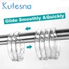 Kutesna 48PCS Clear Shower Curtain Rings Hooks, Plastic Shower Hooks,
