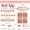 Sythrix Rose Gold Birthday Decorations for Women 68 Pcs Party