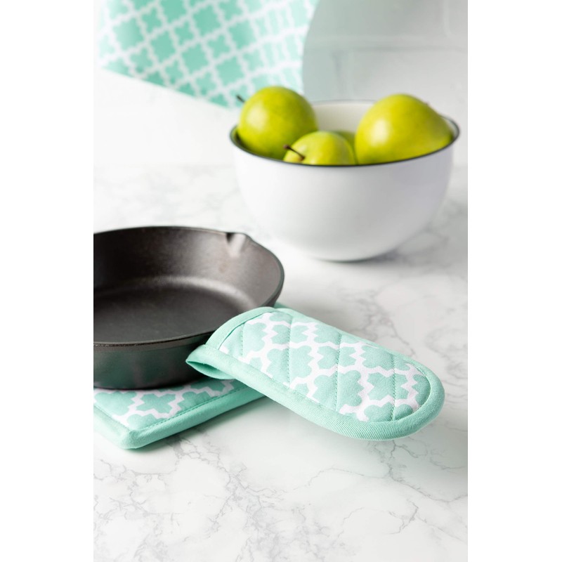 DII Lattice Basics Collection Kitchen Essentials, Pan Handle Set, Aqua,