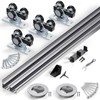 SMARTSTANDARD 48"/4FT Bypass Sliding Door Hardware Kit for Cabinet Closet,