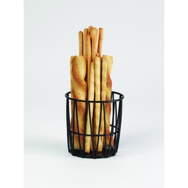 G.E.T. 4-32038 Black Round Metal Wire Breadstick Holder Iron Powder Coated Specialty Servingware Collection, 1 Count (Pack of 1)