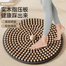원목 발지압판 나무 발바닥 볼 지압발판 Wooden Foot Roller Massage Ball Acupressure Plate