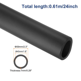 sourcing map Pipe Insulation Foam Tube Lagging Insulation 45mm ID 59mm OD 24" Heat Preservation for Antifreeze Insulation, Handle Grip, Black