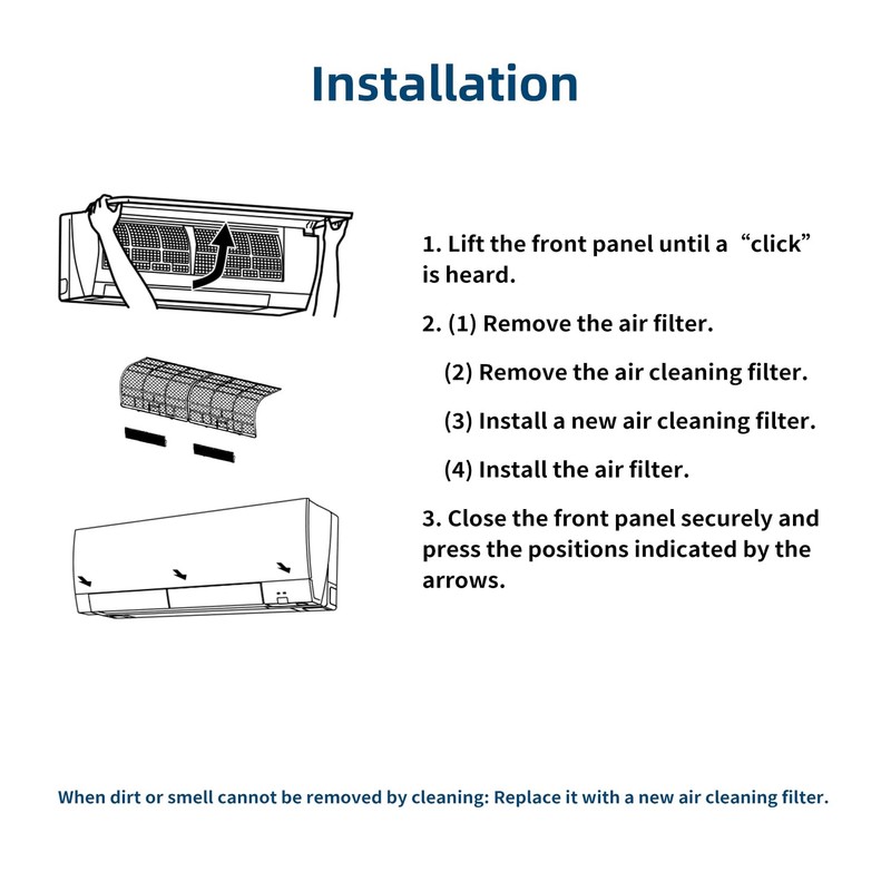 Rolkely MAC-3000FT-E Anti-Allergy Mini Split Air Filter Bundle Compatible with