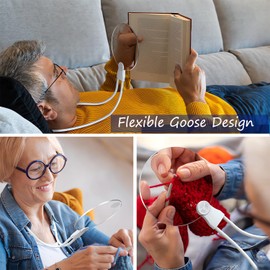 Reading Magnifier For Books Hands Free, Hanging Neck Magnifying Glass On Stand For Hobbies Craft Work Cross Stitch, Goose Neck Glass Magnifiers Reading Aid Lens 3x For Visually Impaired