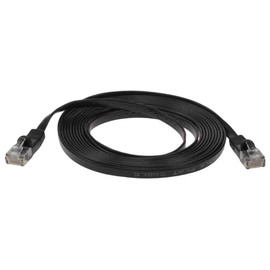 10 ft Cat 6 Unshielded (UTP) Flat Ethernet Network Cable - Black