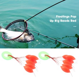 YINETTECH 60PCS Floatings Pop Up Rig Beads Red 15x7mm Compatible with Any Fishing Attach Hook Length