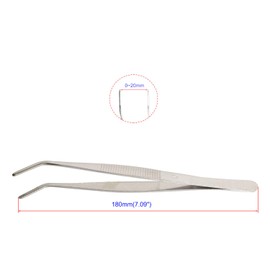 Aoje Link Curved Stainless Steel Tweezers 2pcs Silver