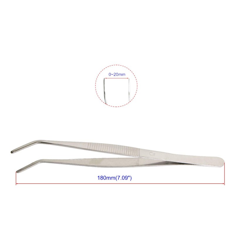 Aoje Link Curved Stainless Steel Tweezers 2pcs Silver
