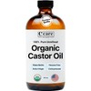 Castor Oil 100% Pure Organic Cold Pressed Unrefined Glass Bottle