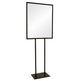 Quality Store Fixture Deluxe 22" x 28" Bulletin Sign Holder w/ Flat Base -Matte Black - Packed 1 Per Carton