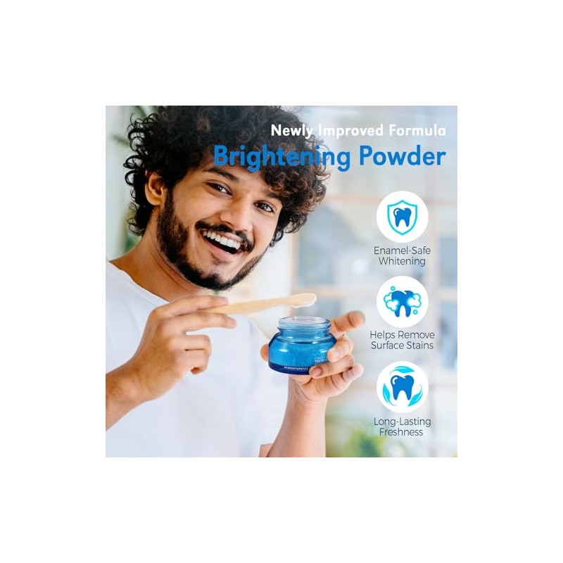 Enamel-Safe Teeth Whitening Powder - Hydroxyapatite - Gentle on Teeth