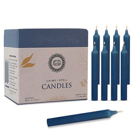 Raajsee Pack of 40 Sky Blue Candles | 4" Tall Unscented Mini Taper Candles - Perfect for Witchcraft, Rituals, Spells, Prayer, Meditation, Home Decor, Party Decor Chime Candles.
