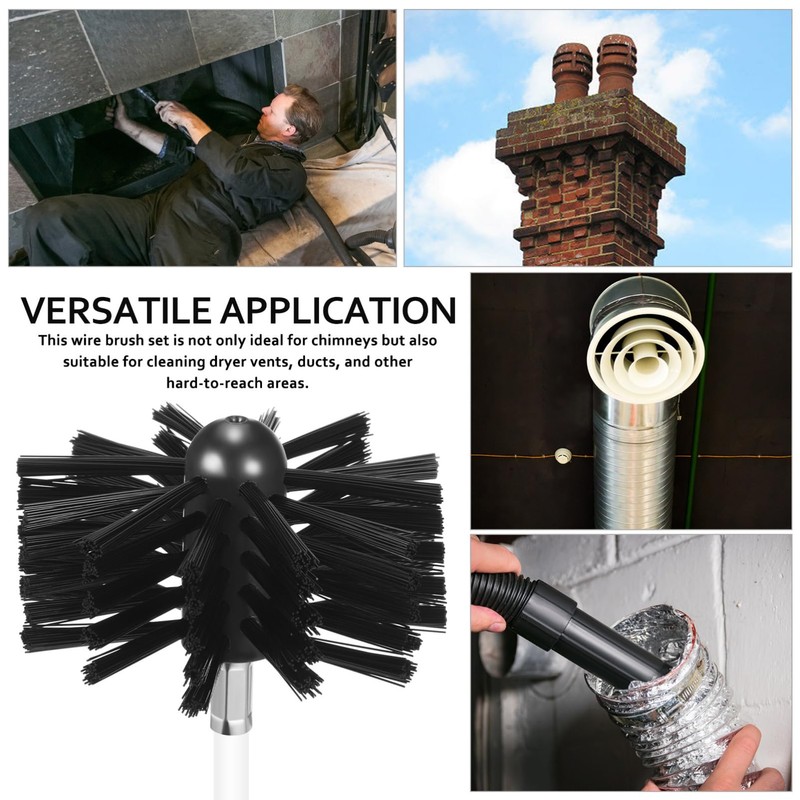 MAGICLULU 20 Feet Chimney Sweep Brush Kit - 15 Flexible