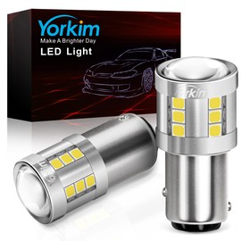 Yorkim 1157 LED Bulb White 3000 Lumens 2357 led bulb 300% Super Brighter 1157 LED Reverse Lights 2057 7528 BAY15D Led Replacement for Car Backup Tail Brake Turn Signal Lights, Pack of 2