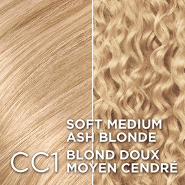 L'Oreal Paris Excellence Crème Permanent Hair Color, CC1 Soft Medium Ash Blonde, 100% Grey Coverage, Hair Dye, 1 EA (Packaging May Vary)