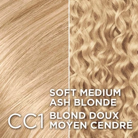 L'Oreal Paris Excellence Crème Permanent Hair Color, CC1 Soft Medium Ash Blonde, 100% Grey Coverage, Hair Dye, 1 EA (Packaging May Vary)