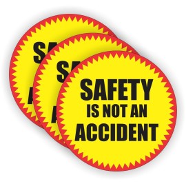 Unbranded/Generic 3pcs - Safety is not an Accident Hard Hat Stickers Helmet Decals Construction