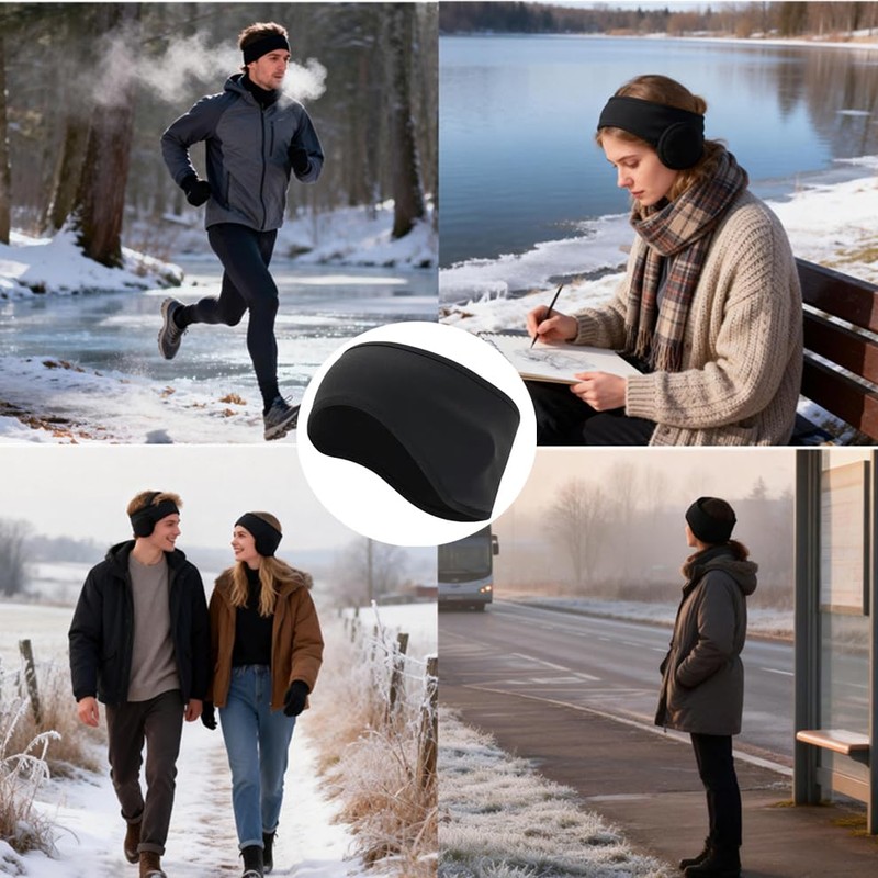JUSDIQIR Plush Soft Warm Fleece Headband, Soft Ear Warmer Forehead,