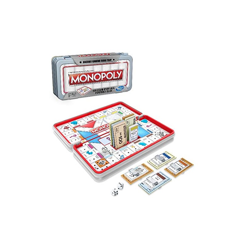Hasbro Gaming Road Trip Series Monopoly Game Portable Board Game