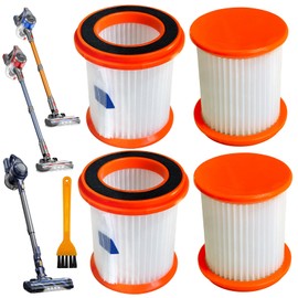 Aolleteau 4 Pack HEPA Filters Fits MOOSOO XL618 Pro Type Cordless Stick Vacuum Cleaner, Also Fits Voweek VW-VC08 Cordless Vacuum
