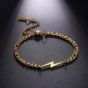 Lightning Bolt Bracelet For Women Men Stainless Steel Charm Simple