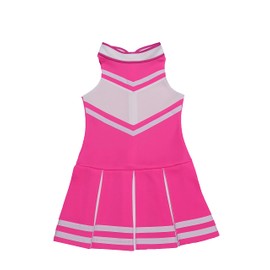Disfraz de animadora para niñas pequeñas (M / 5-8), color rosa y blanco