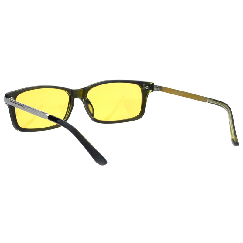 Womens Narrow Rectangular Plastic Blue Light Protection Computer Glasses Green