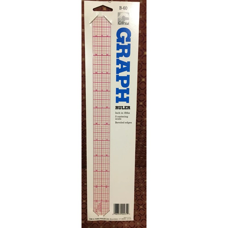 C-Thru C- Thru Clear Plastic Graph Ruler-, B-60