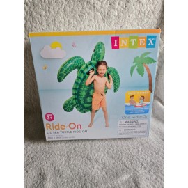 Intex 57524EP Lil' Sea Turtle Ride-On Pool Float, 59" x 50", for Ages 3+