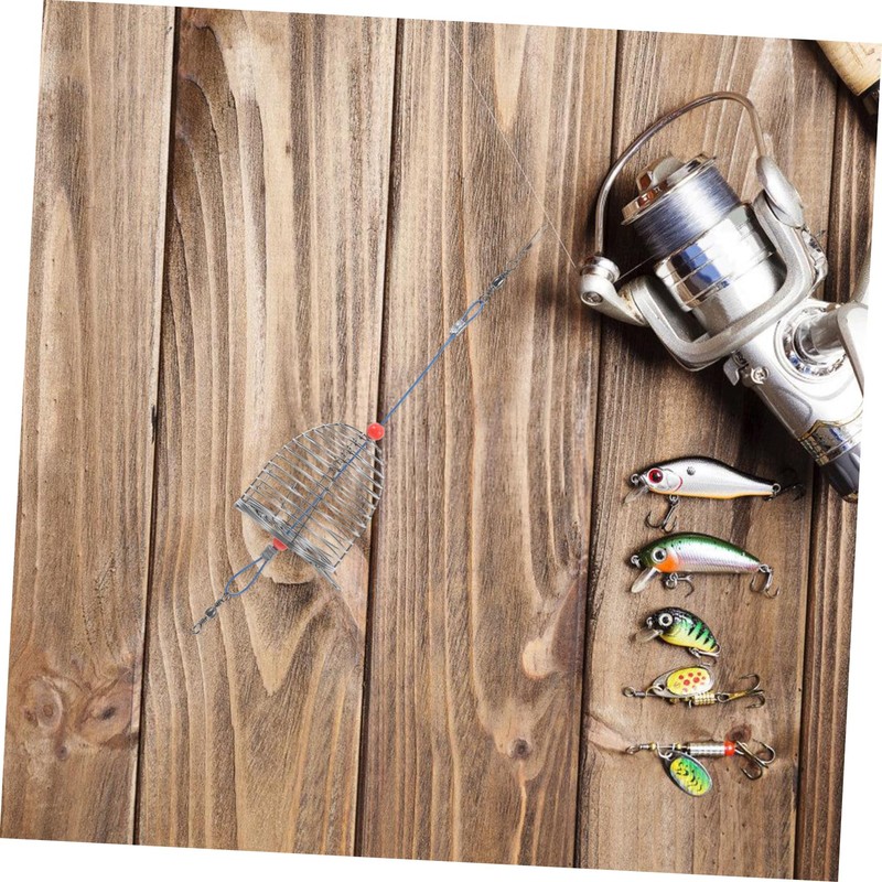 OHPHCALL 5pcs Stainless Steel Bait Cage Lure Trap for Freshwater