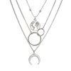 Wendalern Layered Moon Pendant Necklace Boho Satellite Necklace Silver Interlocking