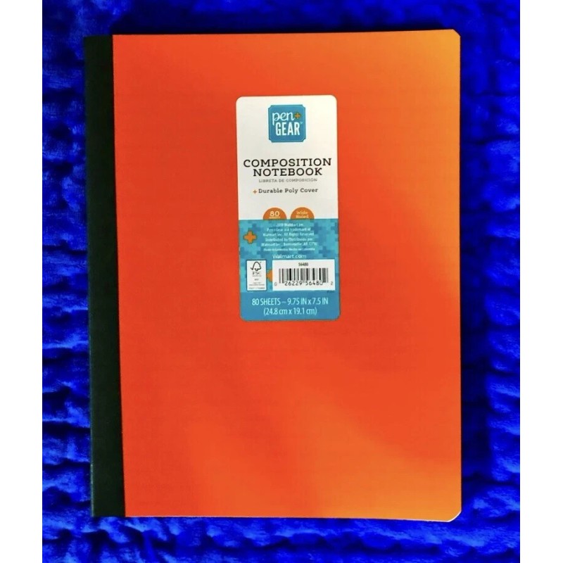 pen+gear composition book 80 Sheets Durable POLY Cover, WIDE RULED,