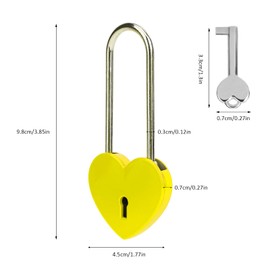 VeYocilk 20 PCS 3.5" 50mm Love Lock Single Heart Padlock,Yellow Heart Wish Lock with Key for Lovers Wedding,Valentines,Anniversary,Travel(with Key)
