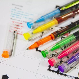 Bazic 6 Color Dayton Rollerball Pen w/ Metal Clip, Consistent, Silky Smooth Writing