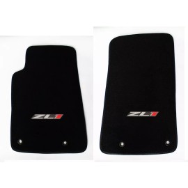 AFM NEW BLACK Carpet Floor Mats 2010 - 2015 Camaro Embroidered ZL1 Logo - Pair