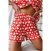 My Forever Love Silky Printed Pajama Set (Red) - Size: