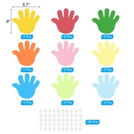 PATIKIL Paper Cutouts, 45 Pack Assorted Color Hands, Colorful Hand Cutout for Classroom Decoration DIY Craft Project