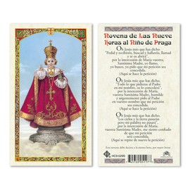 Gigi's Classy Kids Novena Infant Prague Laminated Prayer Cards - Pack of 25 - Spanish