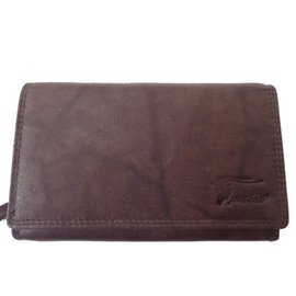 Peseta 217 Large Women's Leather Wallet in 5 Colours 15.5 x 9 x 3 cm, Brown Dark Brown