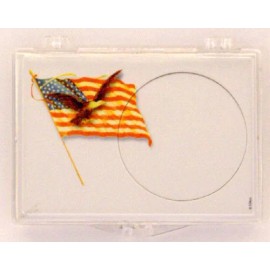 Edgar Marcus Silver Round - Small Eagle & Flag 2X3 Snap Lock Coin  Holder, 3 pack