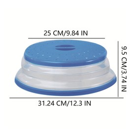 Collapsible Microwave Splatter Cover, Microwave Plate Cover With Steam Vent，BPA-Free Silicone & Plastic (yellow, 12.3IN)