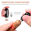 Demcigar Cigar Punch Cutter,Cigar Draw Enhancer 2-in-1 Stainless Steel Cigar