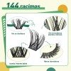 Extensiones De Pestañas Kit 144pcs Mixta Gruesa Y Natural