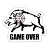 Game Over Hunting Wild Boar Pig Vinyl Sticker - Car Phone - 3"