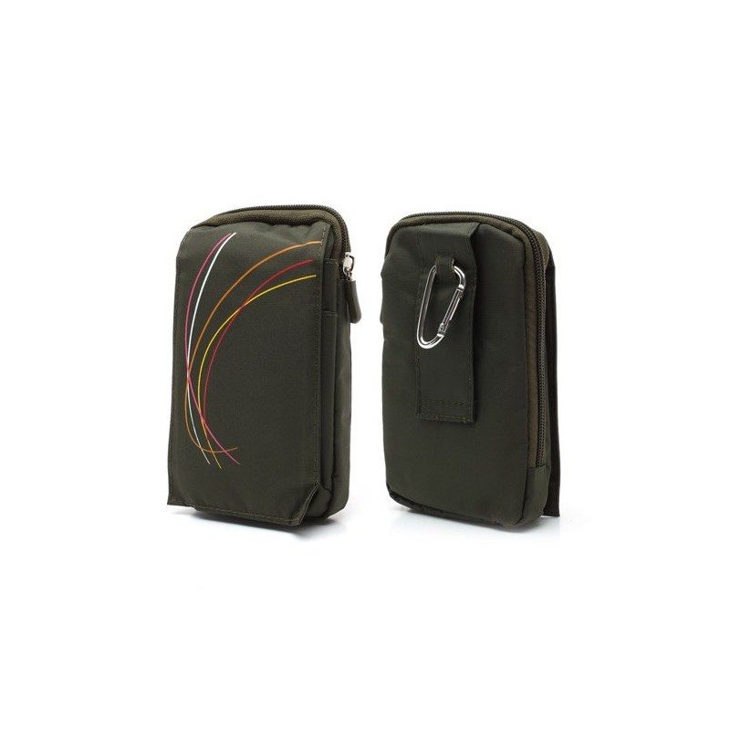 DFV Mobile Multi Functional Vertical Stripes Nylon Pouch Bag Case