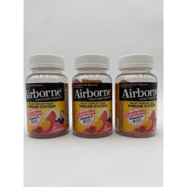 Airborne Immune Support Supplement Assorted Fruit Flavor - 21 Gummies - Lot of 3